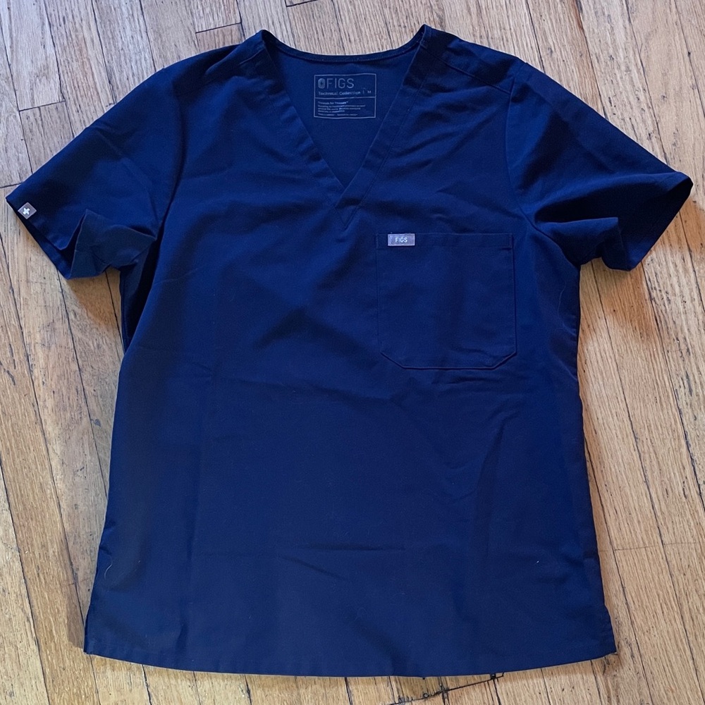 Figs Catarina Navy Scrub Top